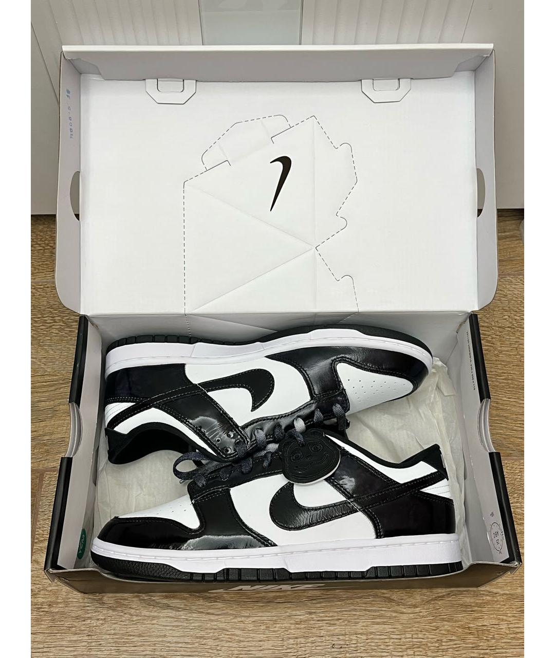 NIKE Черные низкие кроссовки / кеды из лакированной кожи, фото 7