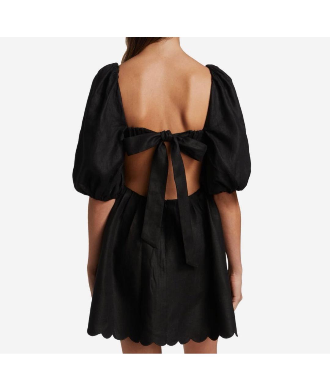 ZIMMERMANN Черное льняное повседневное платье, фото 4