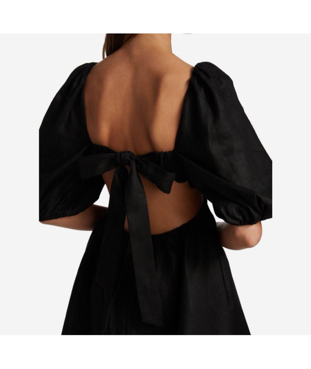 ZIMMERMANN Черное льняное повседневное платье, фото 5