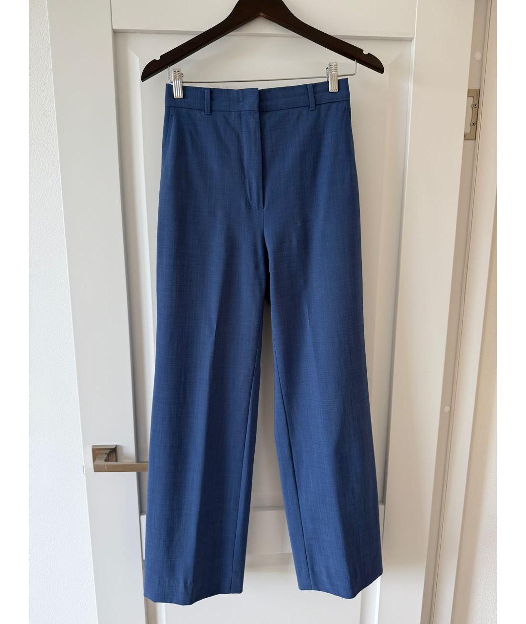 MAX MARA STUDIO Синий шерстяной костюм с брюками, фото 2
