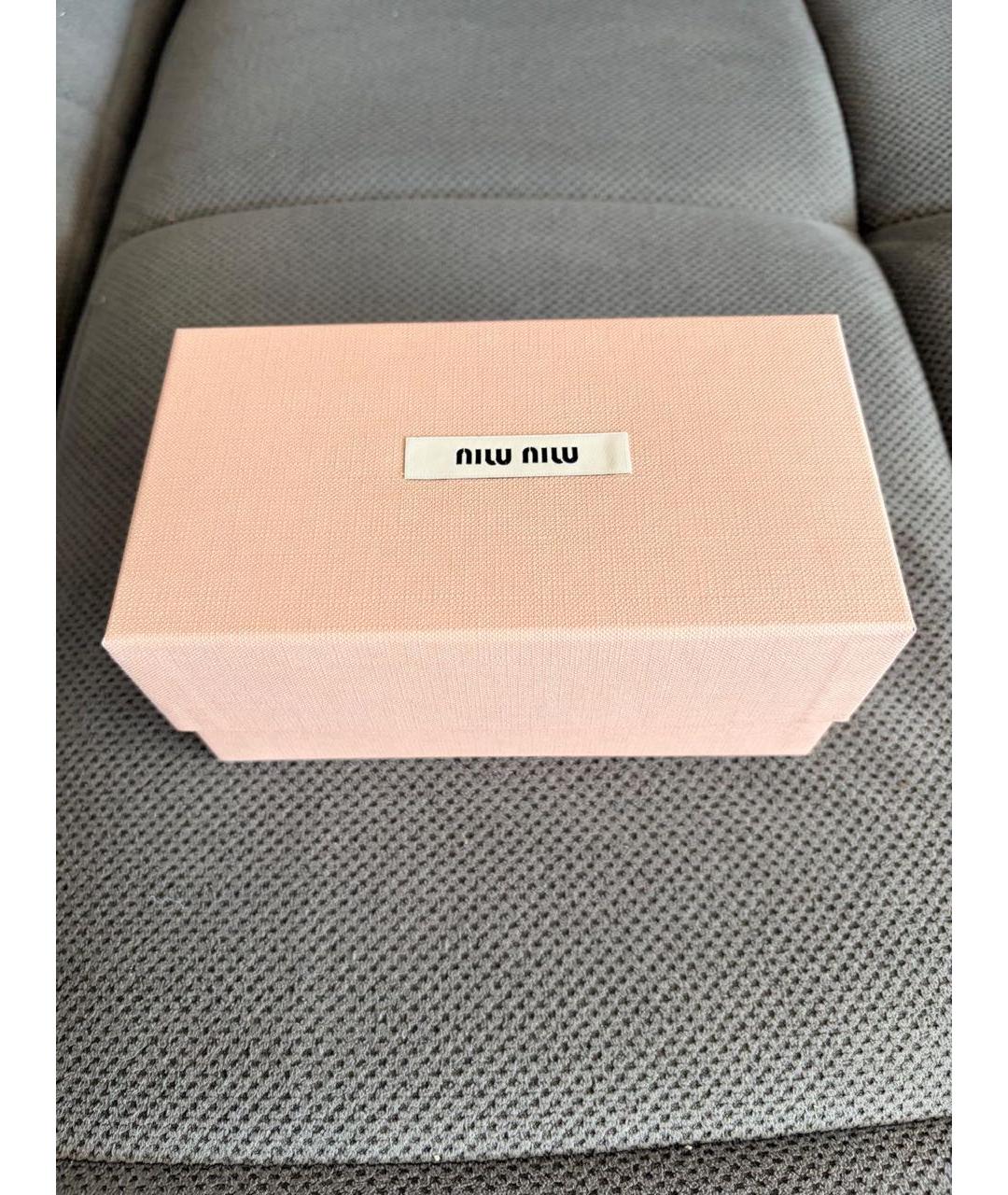 MIU MIU Золотые металлические солнцезащитные очки, фото 4