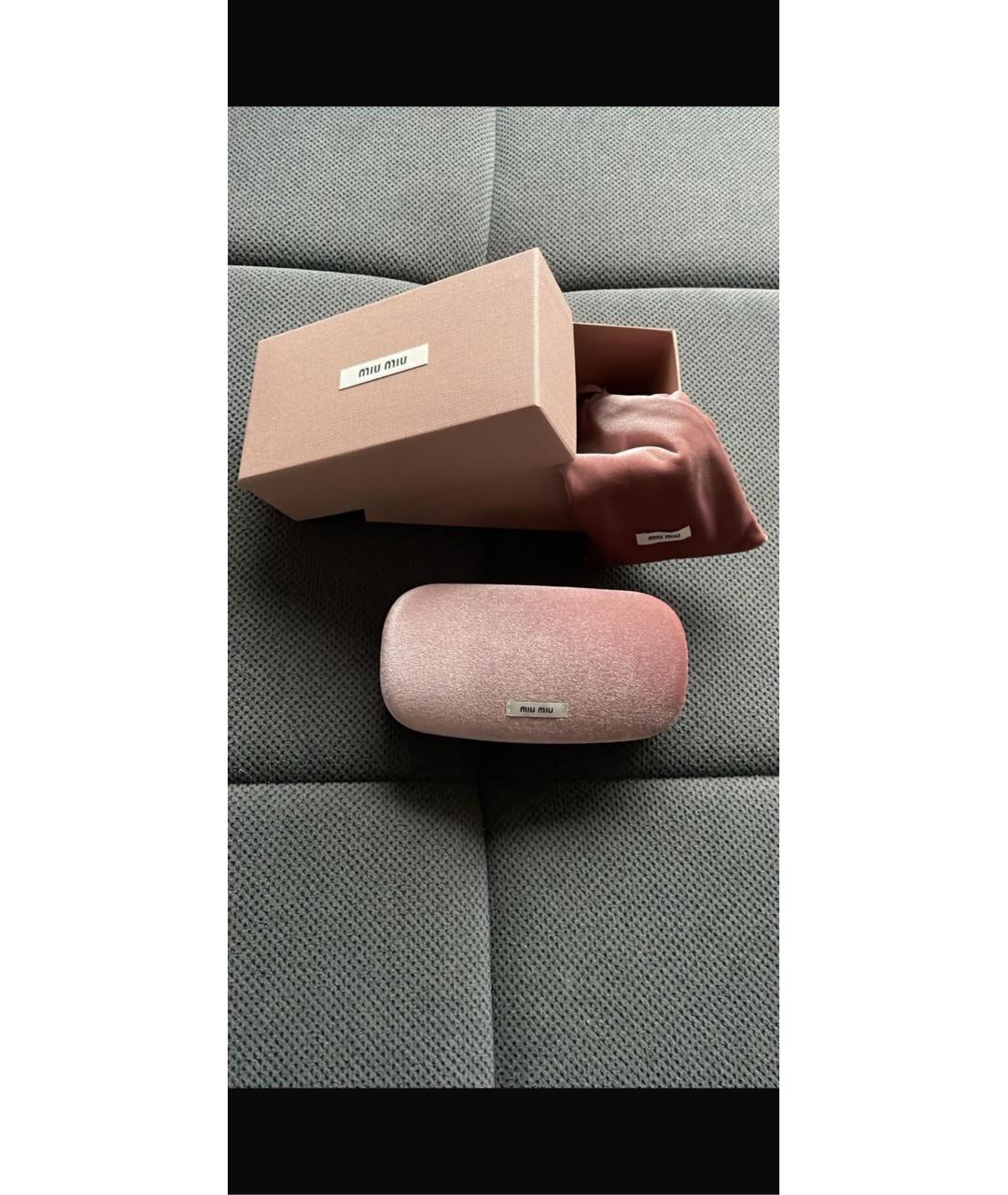 MIU MIU Золотые металлические солнцезащитные очки, фото 5