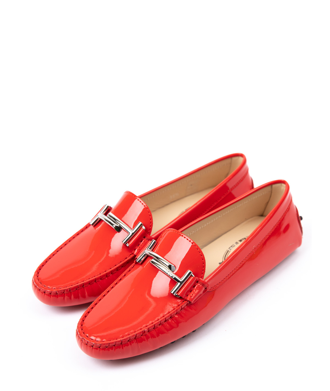 TOD'S Красные кожаные мокасины, фото 3