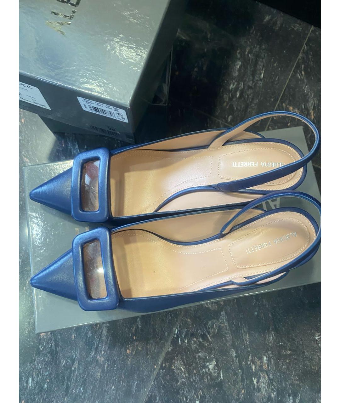 ALBERTA FERRETTI Синие кожаные туфли, фото 3