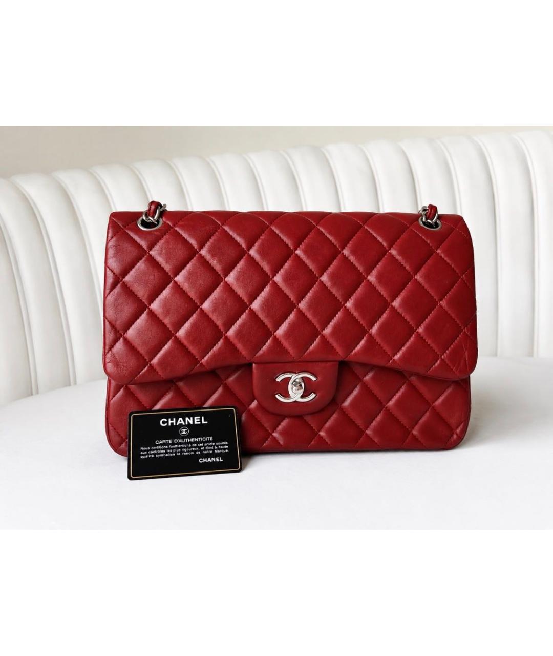 CHANEL Бордовая кожаная сумка через плечо, фото 2