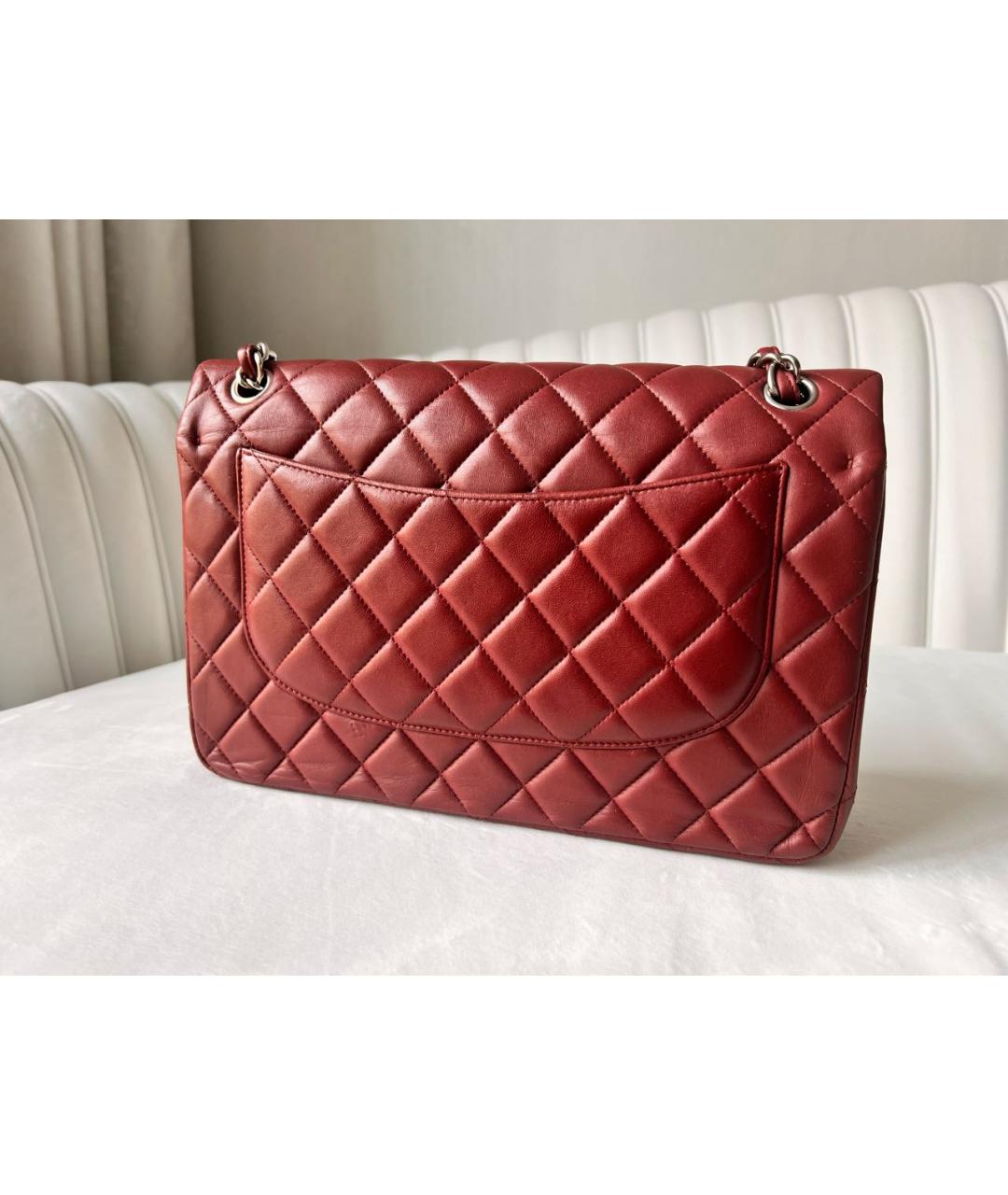 CHANEL Бордовая кожаная сумка через плечо, фото 3