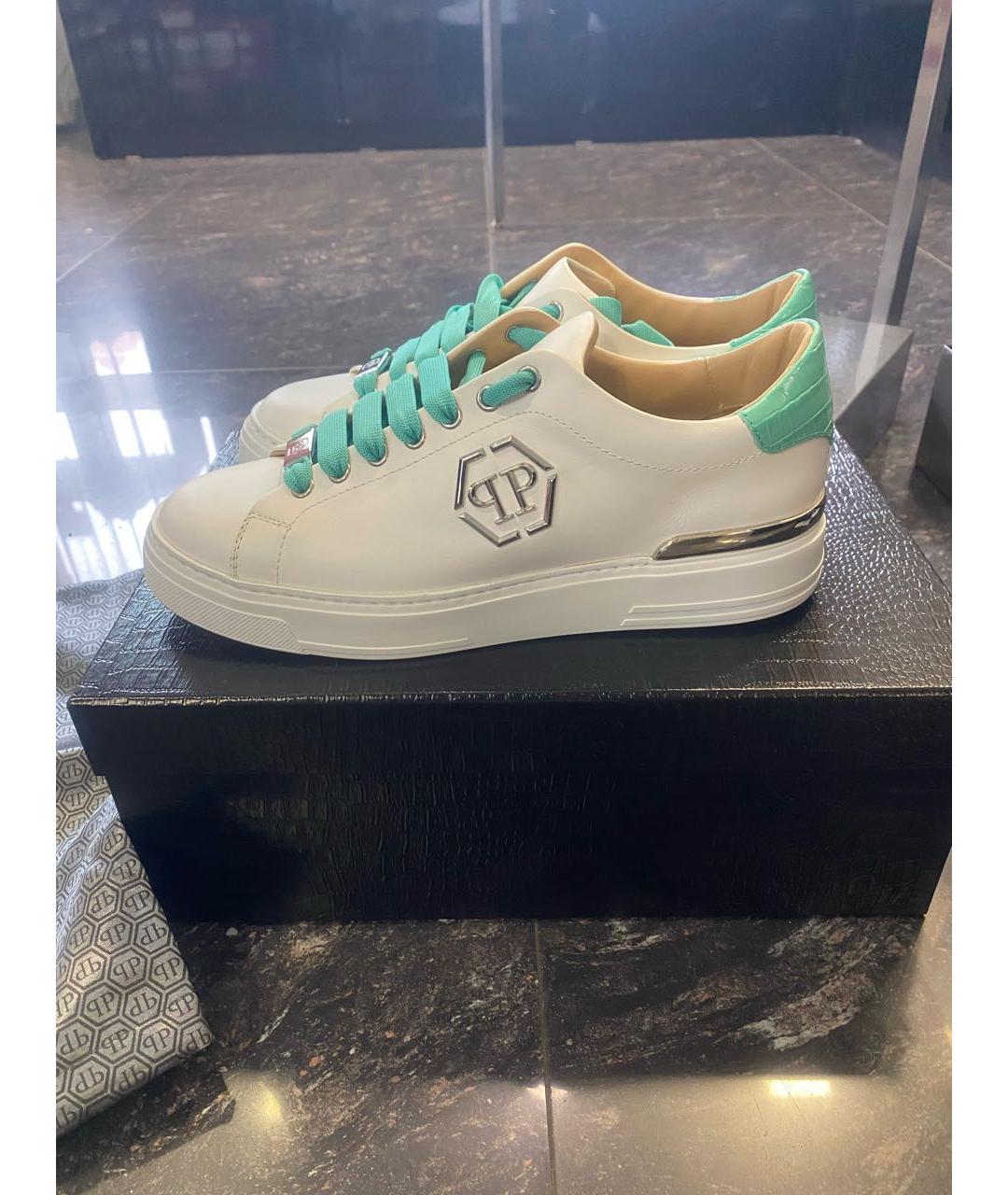 PHILIPP PLEIN Белые кожаные кеды, фото 8
