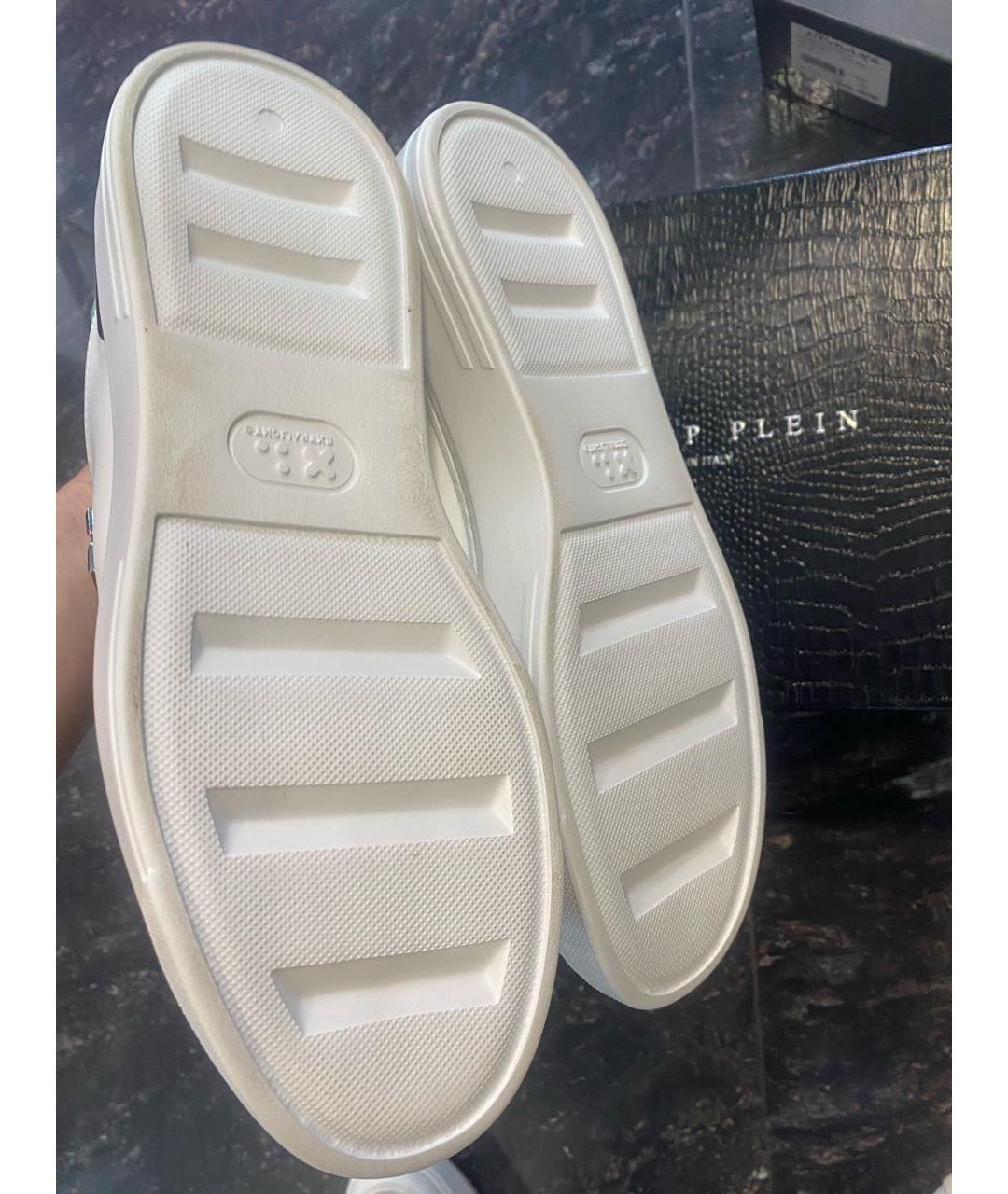 PHILIPP PLEIN Белые кожаные кеды, фото 5