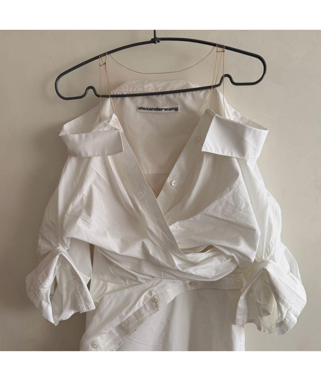 ALEXANDER WANG Белое хлопковое повседневное платье, фото 3