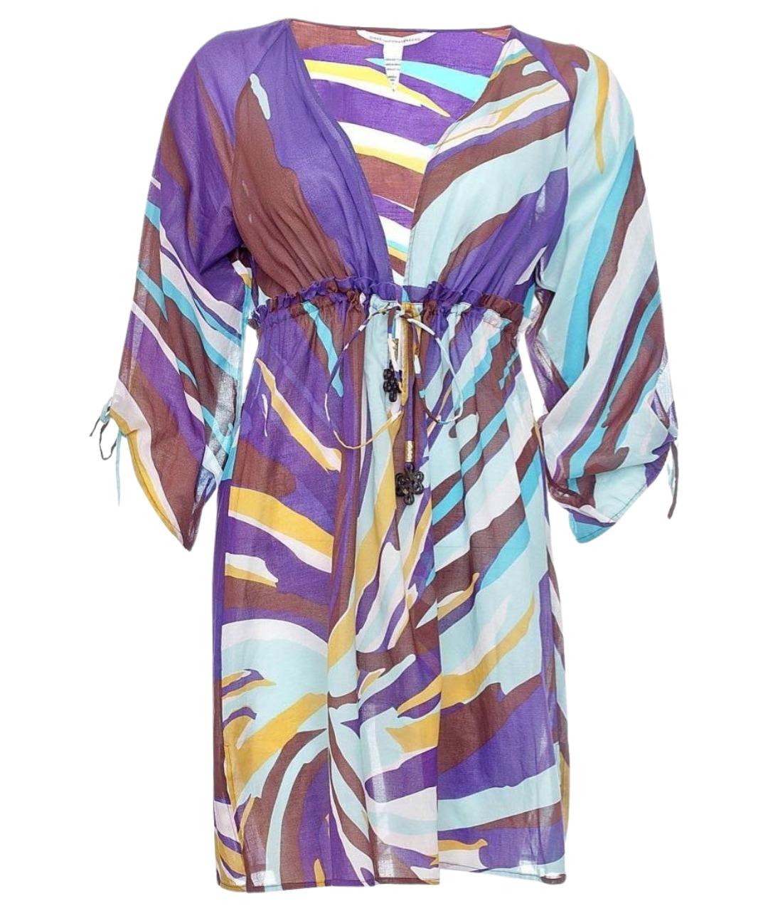 DIANE VON FURSTENBERG Мульти хлопковое платье, фото 1