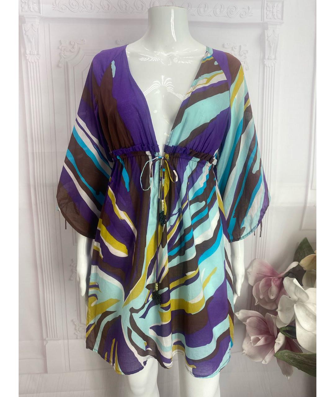 DIANE VON FURSTENBERG Мульти хлопковое платье, фото 5