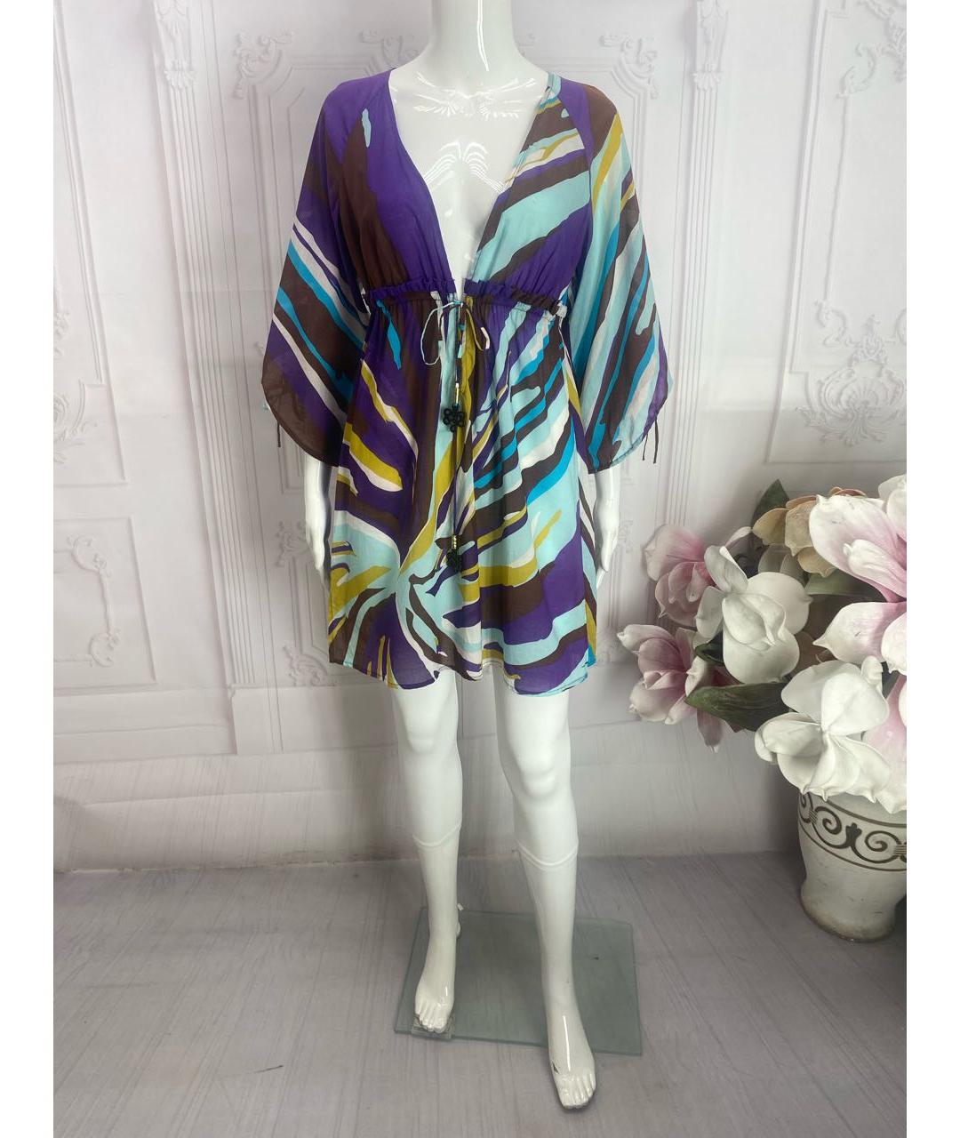 DIANE VON FURSTENBERG Мульти хлопковое платье, фото 8