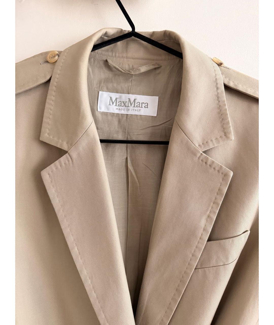 MAX MARA Бежевый хлопковый костюм с брюками, фото 3