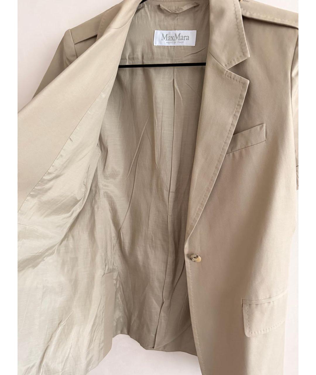 MAX MARA Бежевый хлопковый костюм с брюками, фото 8