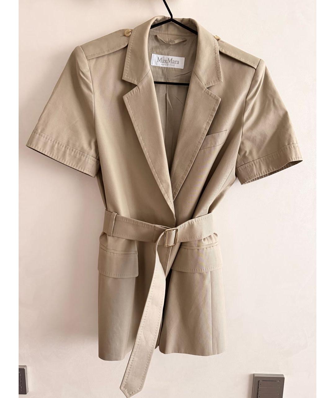 MAX MARA Бежевый хлопковый костюм с брюками, фото 9