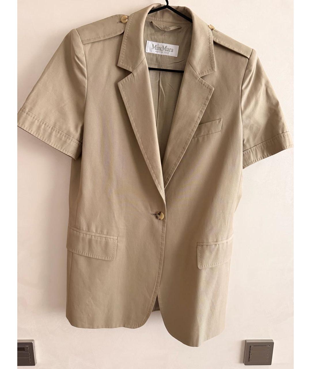 MAX MARA Бежевый хлопковый костюм с брюками, фото 4