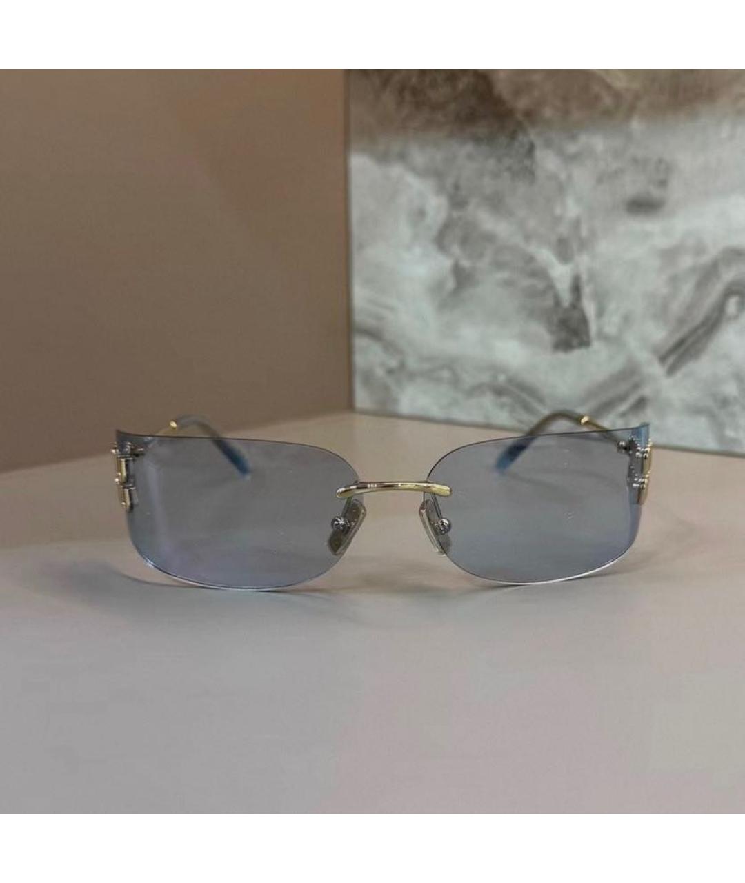 MIU MIU Золотые металлические солнцезащитные очки, фото 3