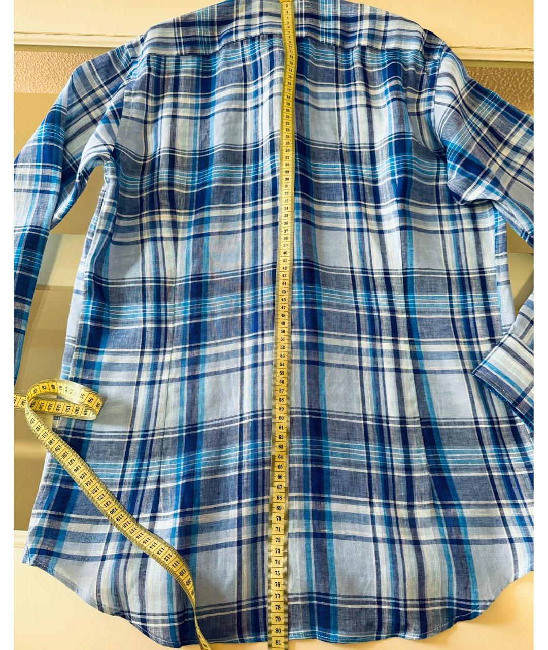 ETRO Синяя льняная кэжуал рубашка, фото 8