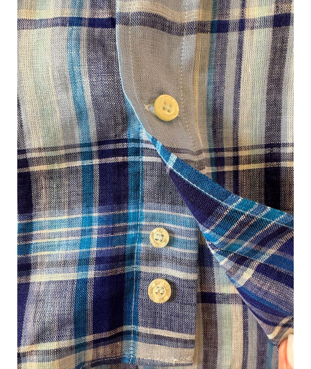 ETRO Синяя льняная кэжуал рубашка, фото 4