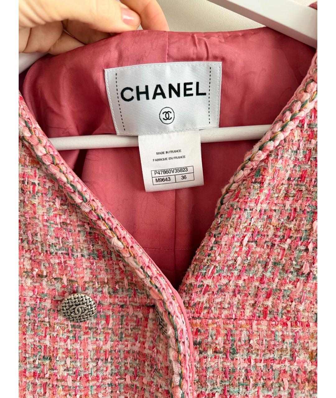 CHANEL Розовый полиамидовый жакет/пиджак, фото 3