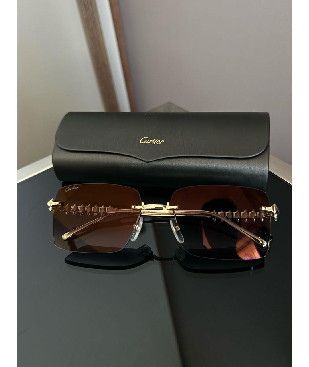 CARTIER Золотые металлические солнцезащитные очки, фото 5