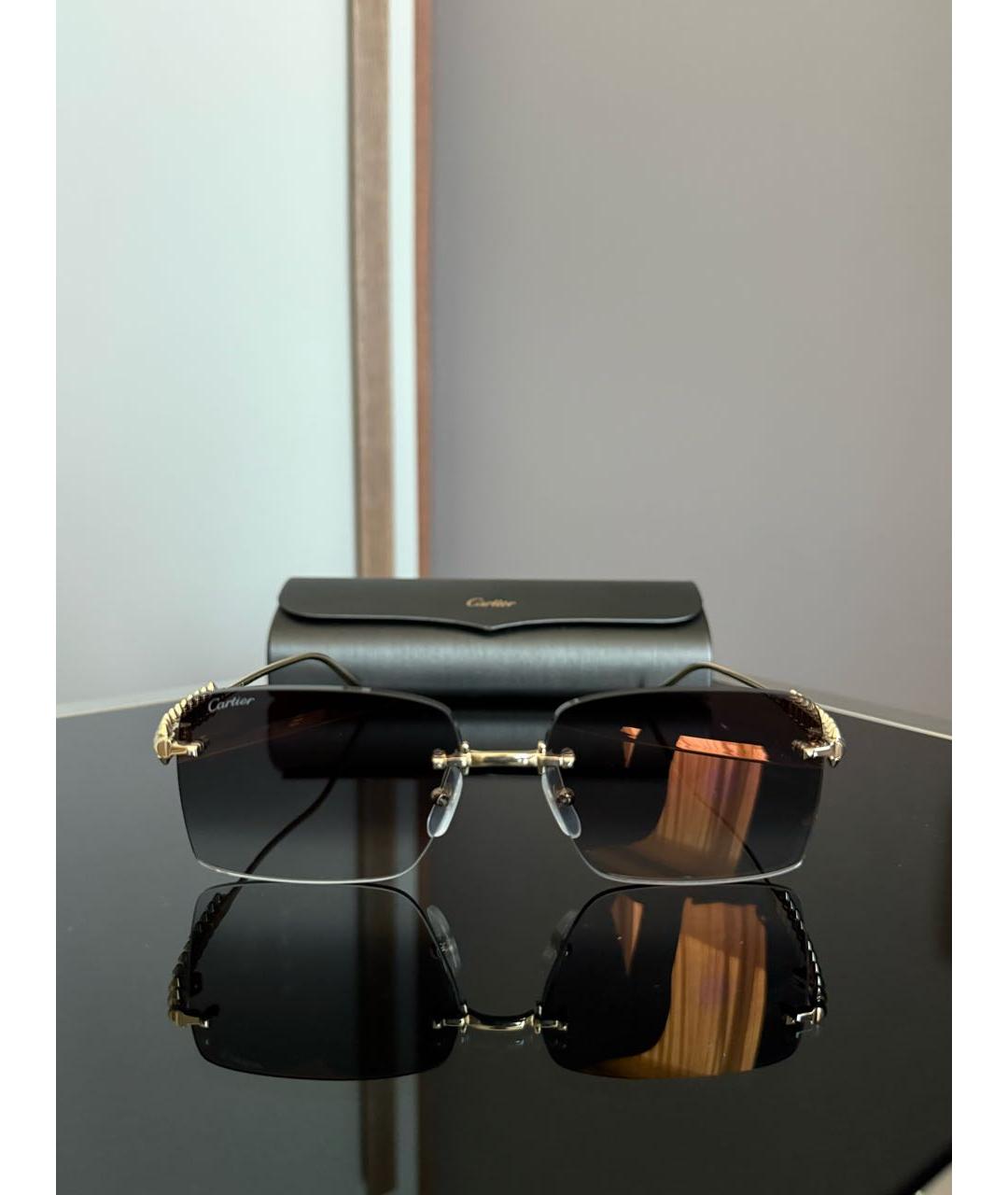 CARTIER Золотые металлические солнцезащитные очки, фото 6