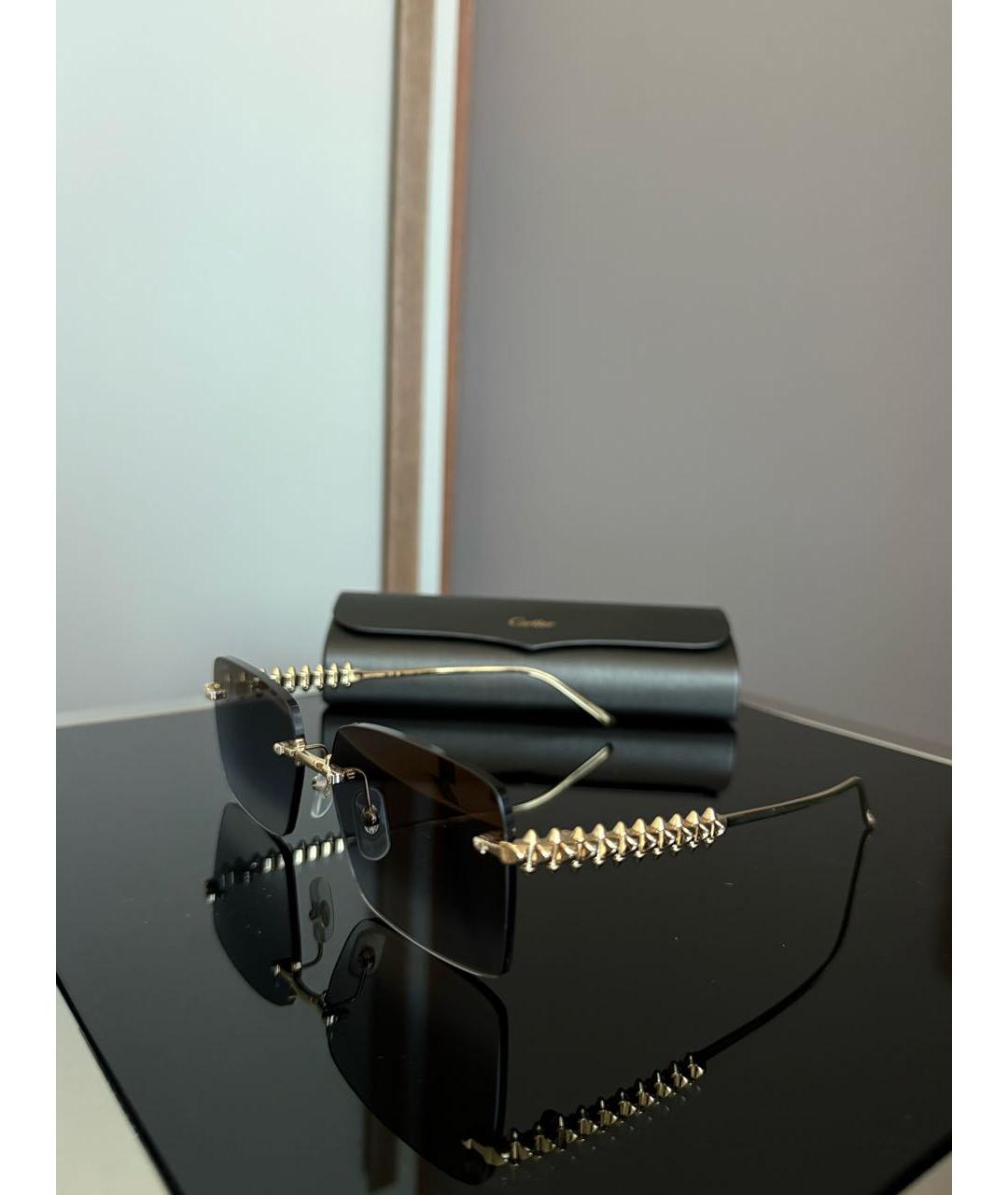CARTIER Золотые металлические солнцезащитные очки, фото 2