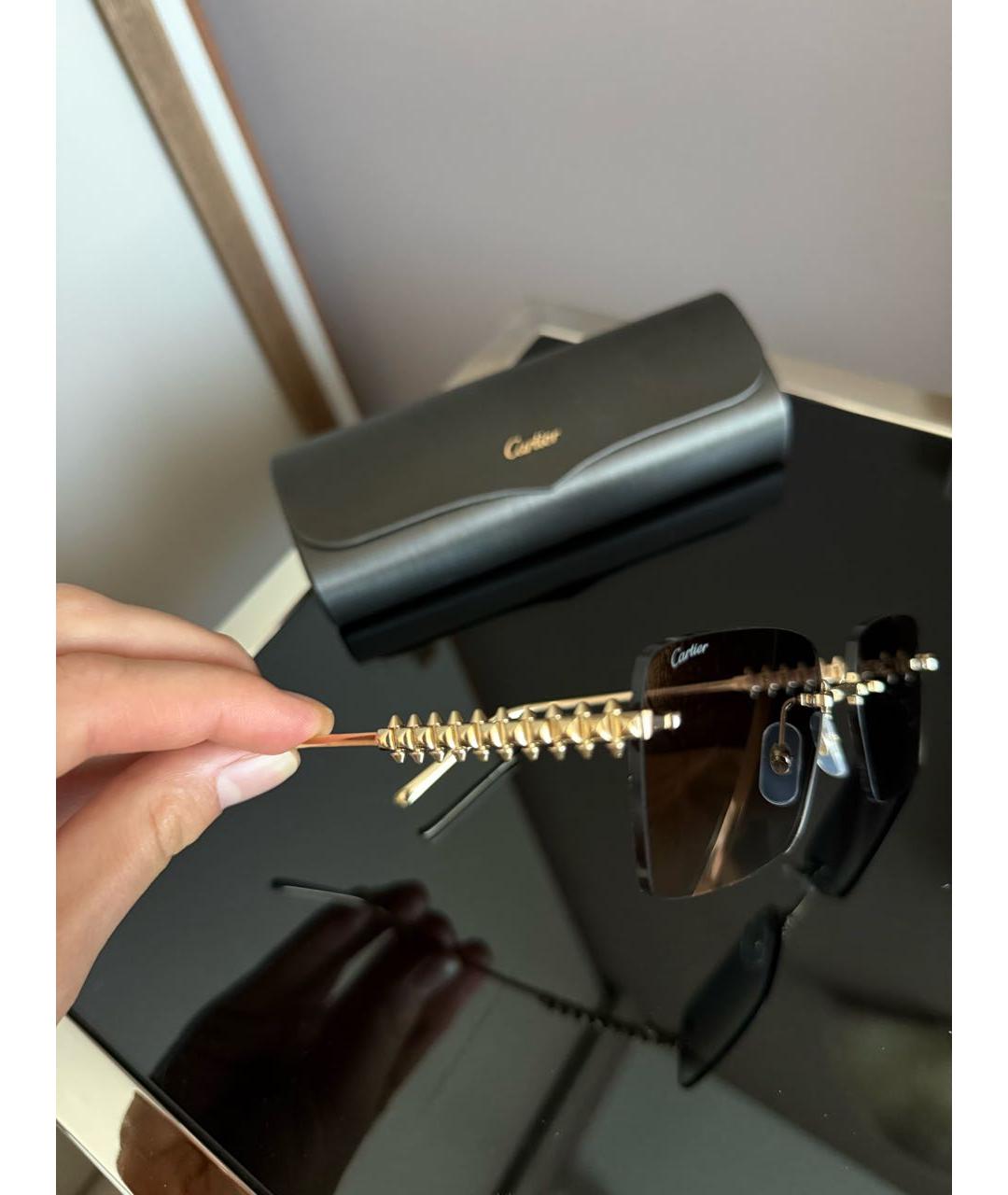 CARTIER Золотые металлические солнцезащитные очки, фото 3