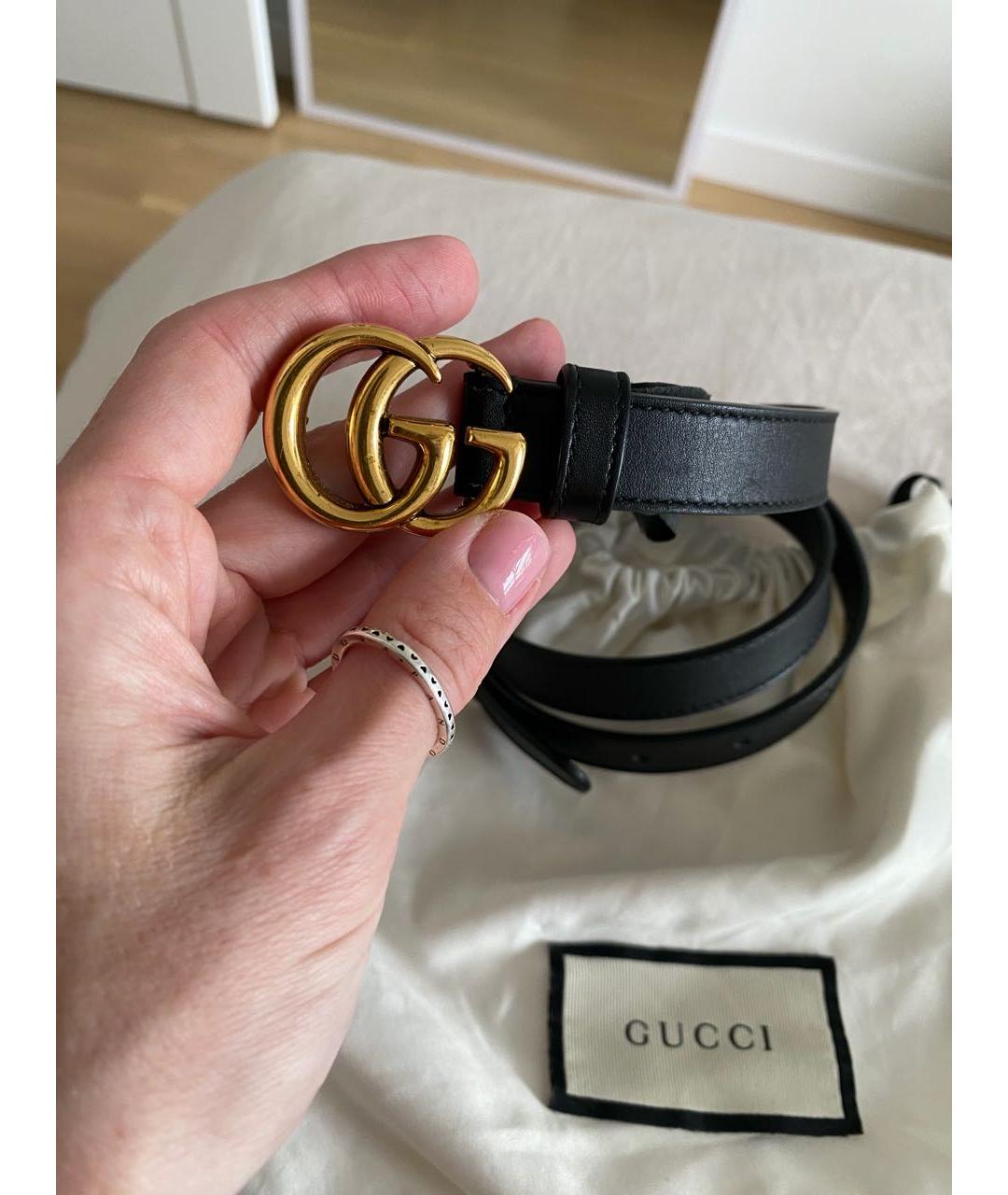 GUCCI Черный кожаный ремень, фото 4