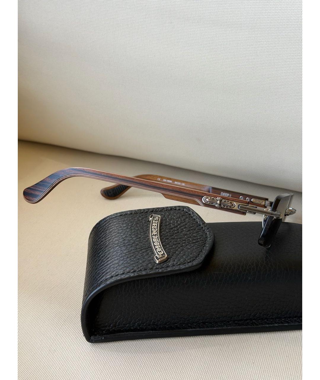 CHROME HEARTS Коричневые деревянные солнцезащитные очки, фото 6