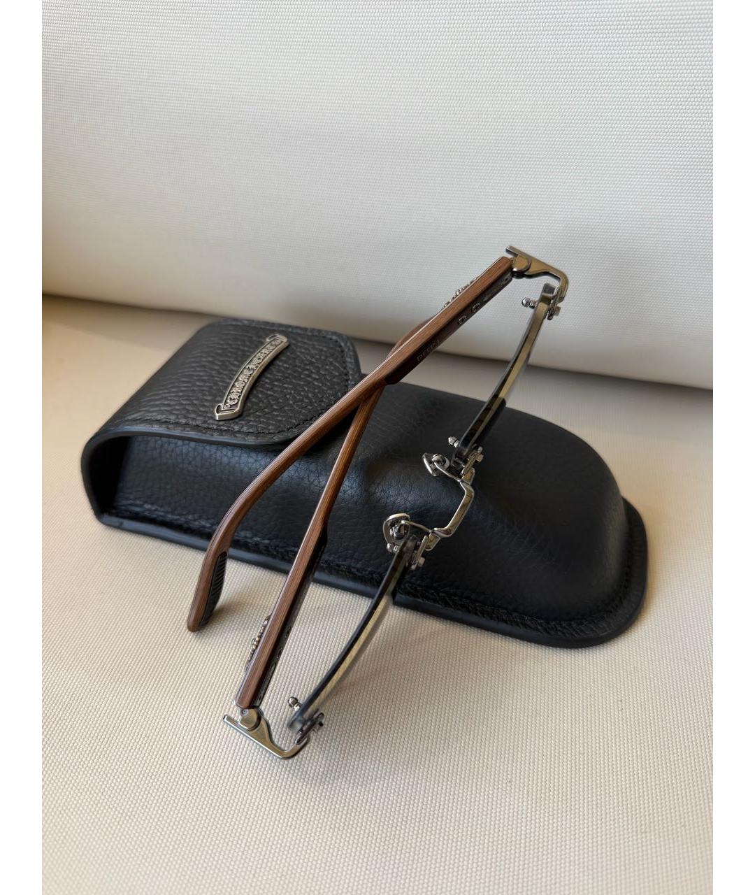 CHROME HEARTS Коричневые деревянные солнцезащитные очки, фото 2