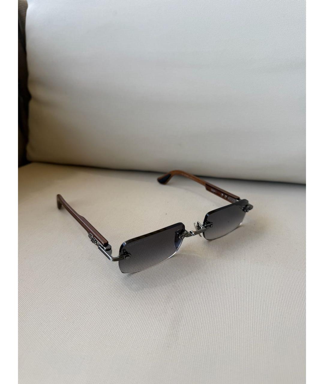 CHROME HEARTS Коричневые деревянные солнцезащитные очки, фото 9