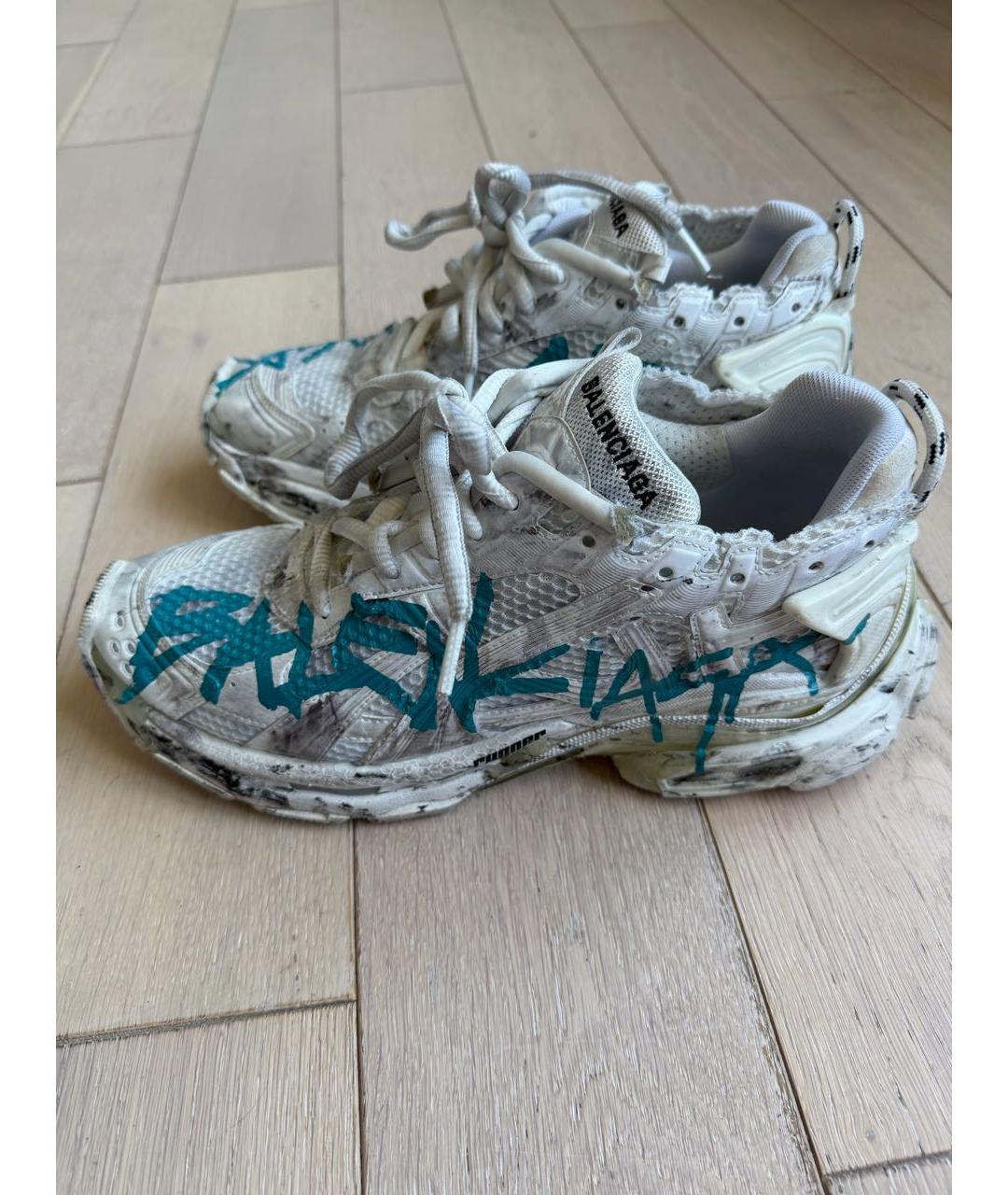 BALENCIAGA Бирюзовые высокие кроссовки / кеды, фото 5