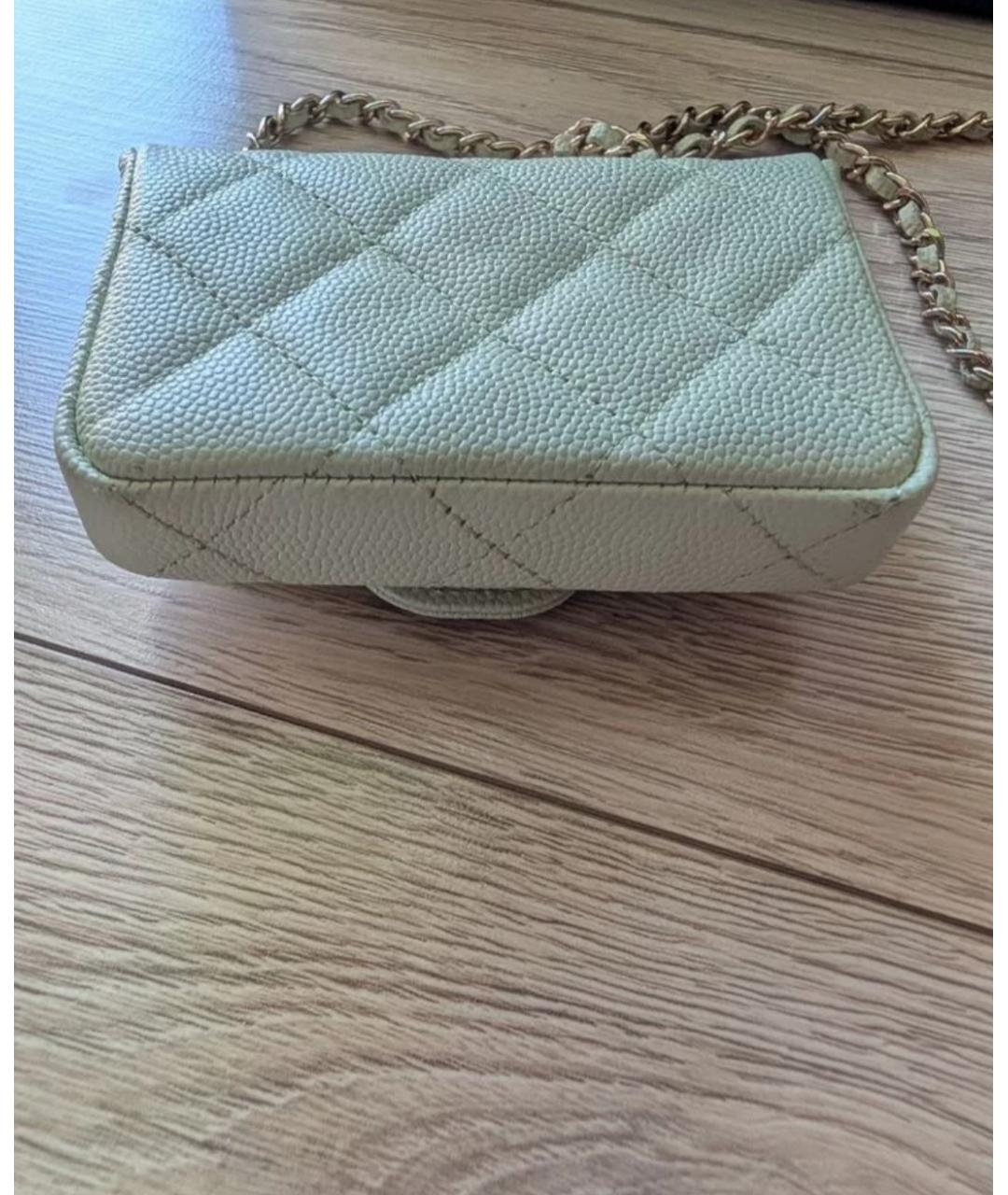 CHANEL Бирюзовая кожаная поясная сумка, фото 3