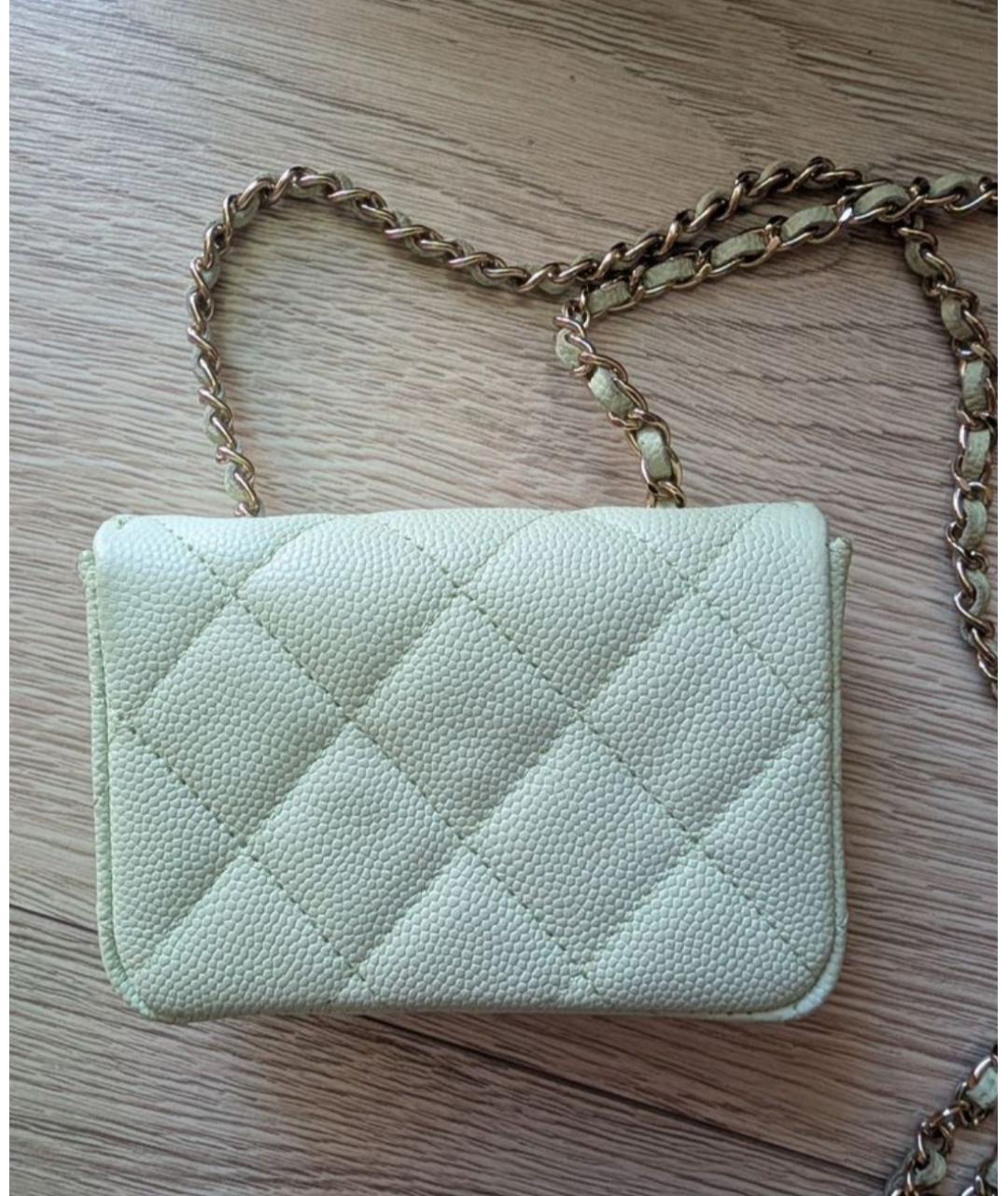 CHANEL Бирюзовая кожаная поясная сумка, фото 2