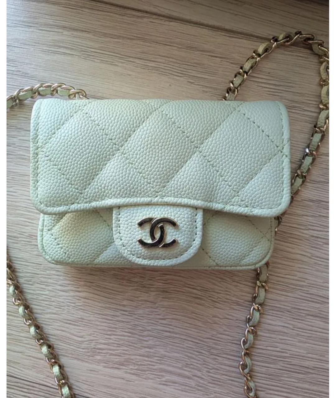 CHANEL Бирюзовая кожаная поясная сумка, фото 8