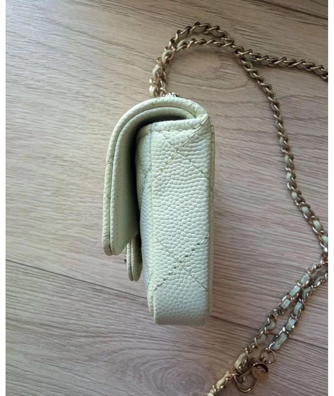 CHANEL Бирюзовая кожаная поясная сумка, фото 5