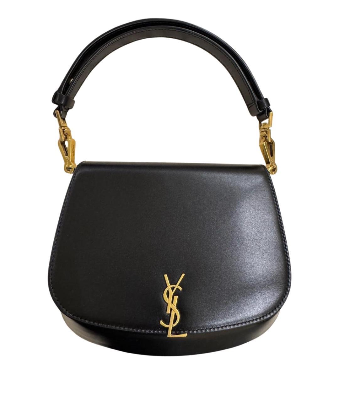 SAINT LAURENT Черная кожаная сумка с короткими ручками, фото 1