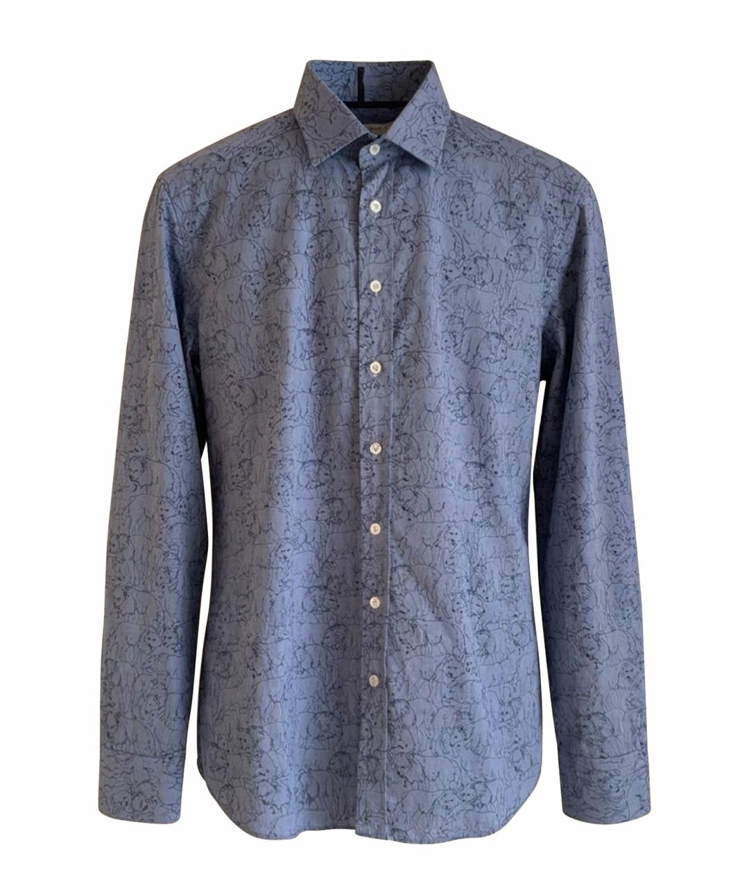 ETRO Синяя хлопковая кэжуал рубашка, фото 1