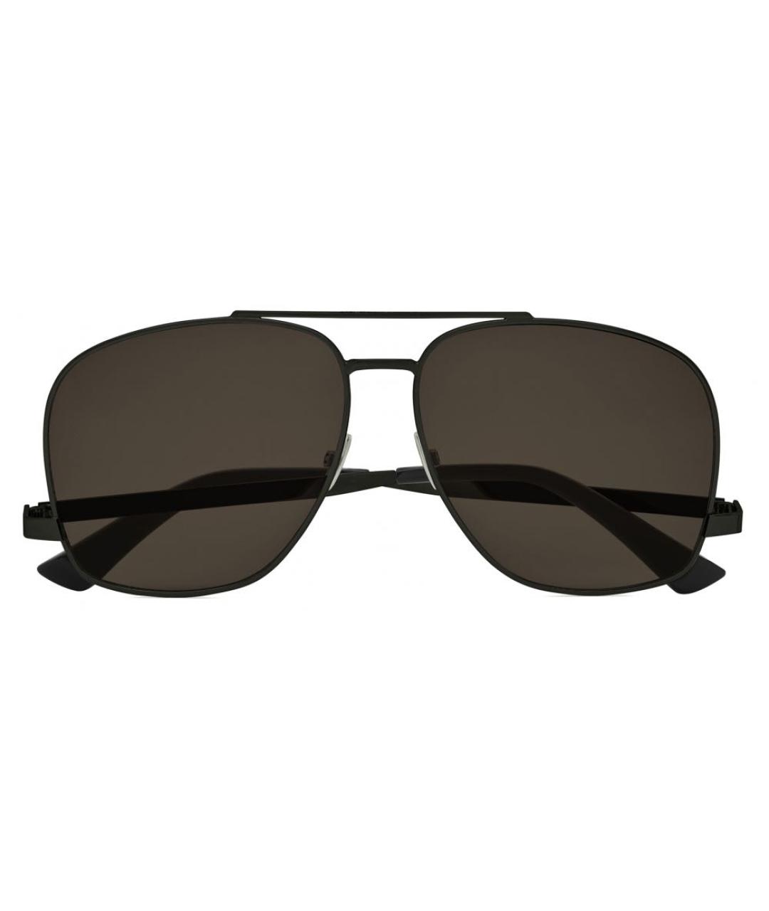 SAINT LAURENT Черные металлические солнцезащитные очки, фото 8