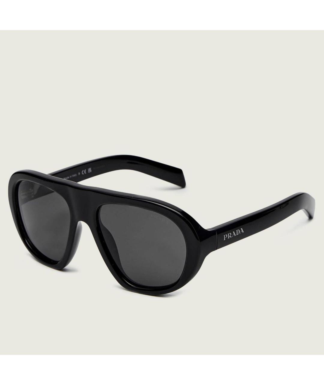PRADA Черные пластиковые солнцезащитные очки, фото 9