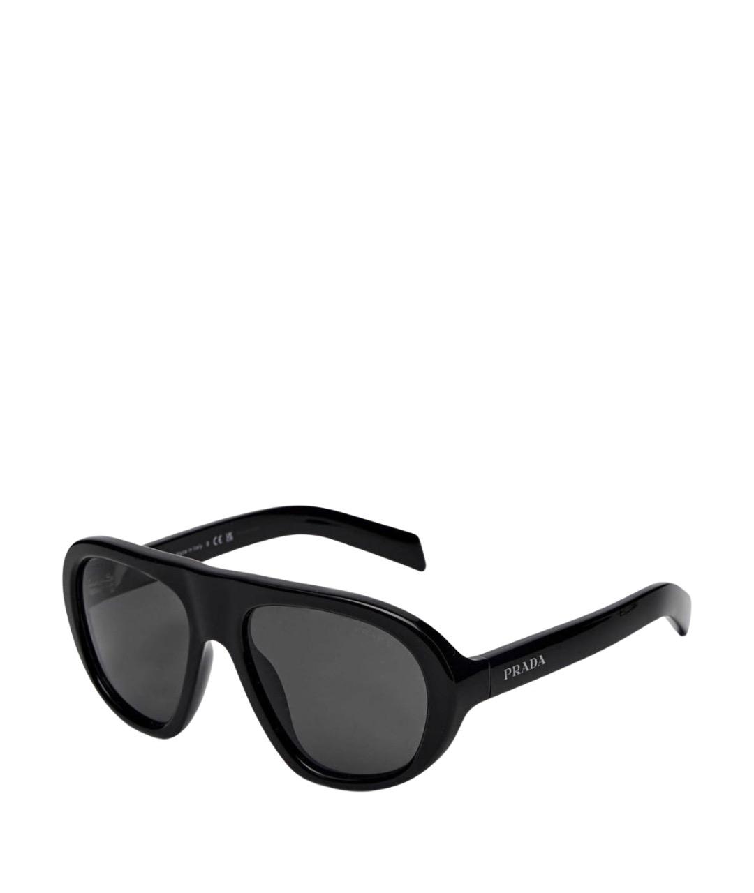 PRADA Черные пластиковые солнцезащитные очки, фото 1