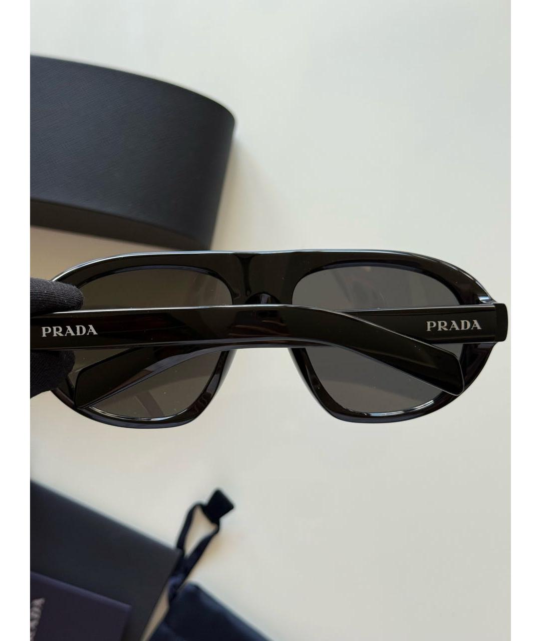 PRADA Черные пластиковые солнцезащитные очки, фото 3