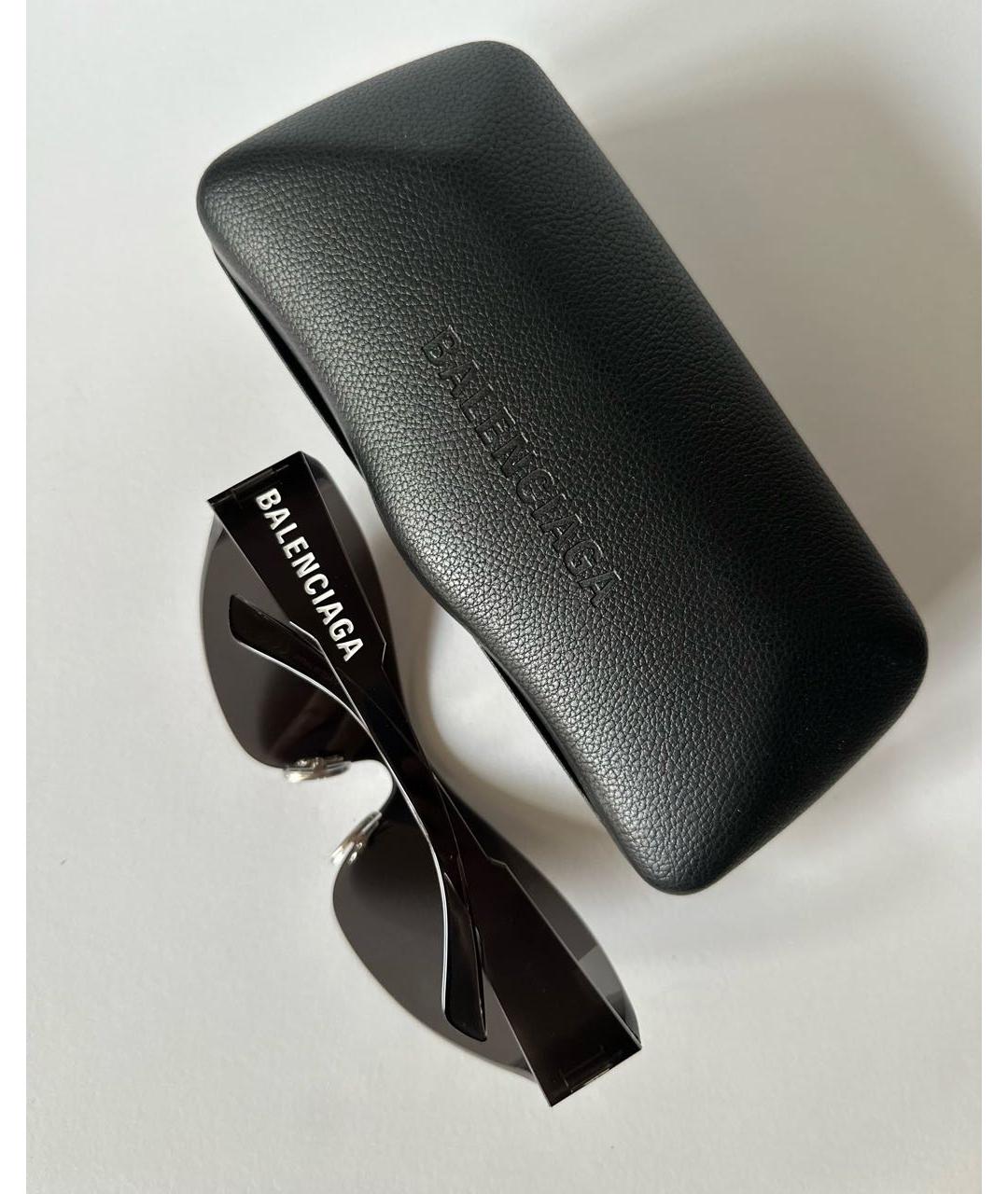 BALENCIAGA Черные пластиковые солнцезащитные очки, фото 3