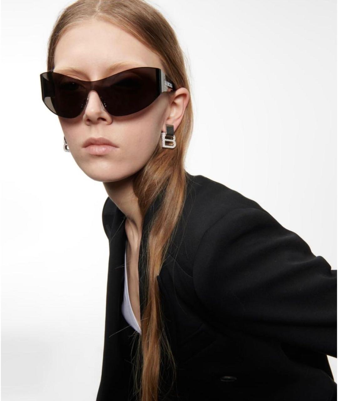 BALENCIAGA Черные пластиковые солнцезащитные очки, фото 2