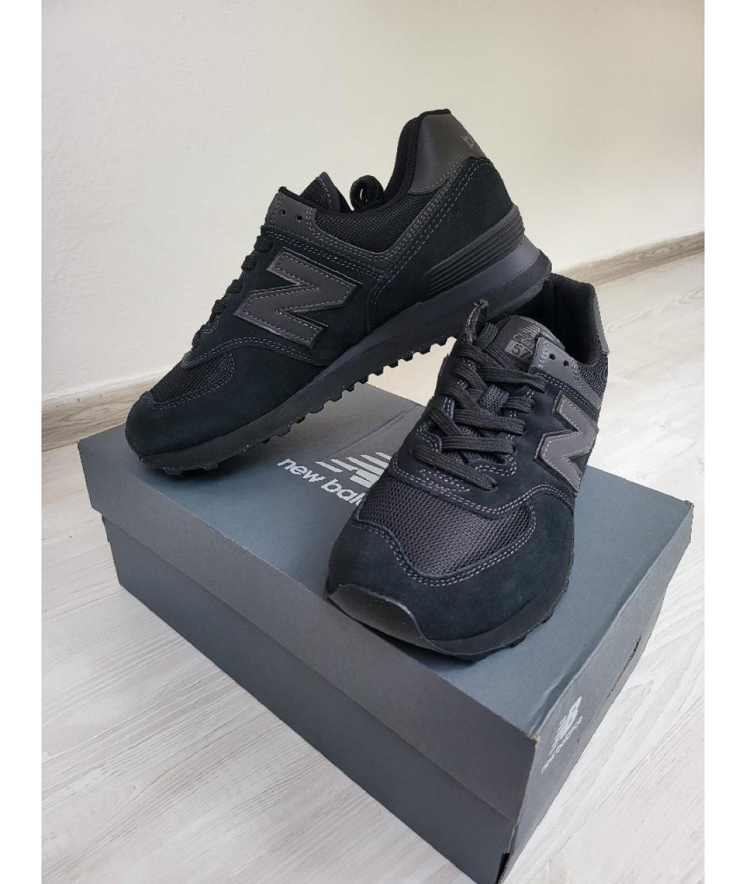 NEW BALANCE Черные замшевые низкие кроссовки / кеды, фото 7