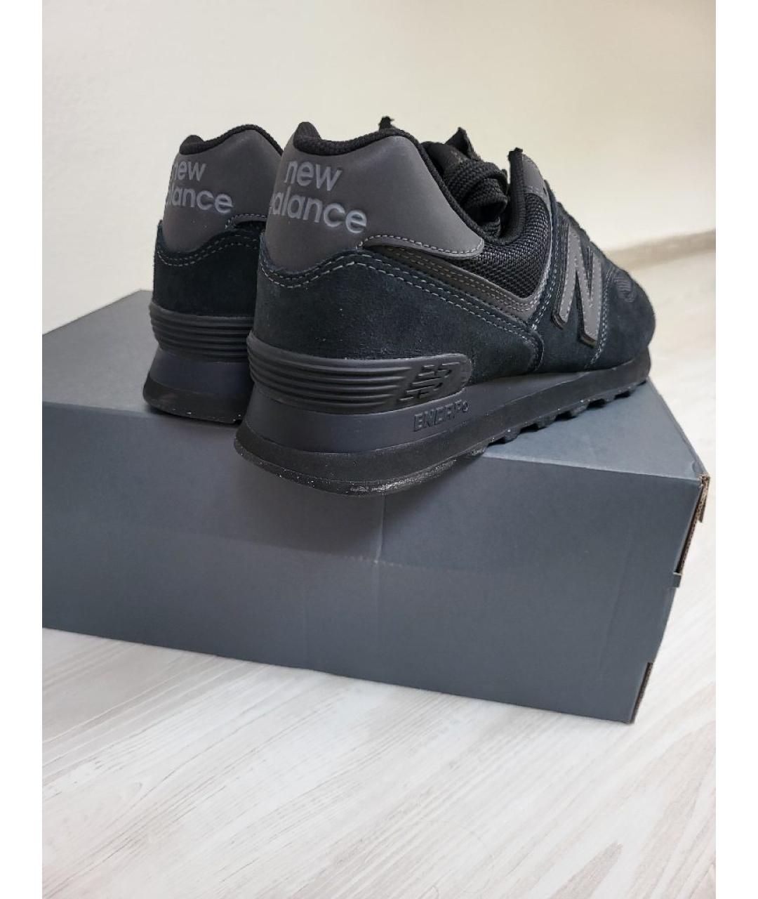 NEW BALANCE Черные замшевые низкие кроссовки / кеды, фото 4