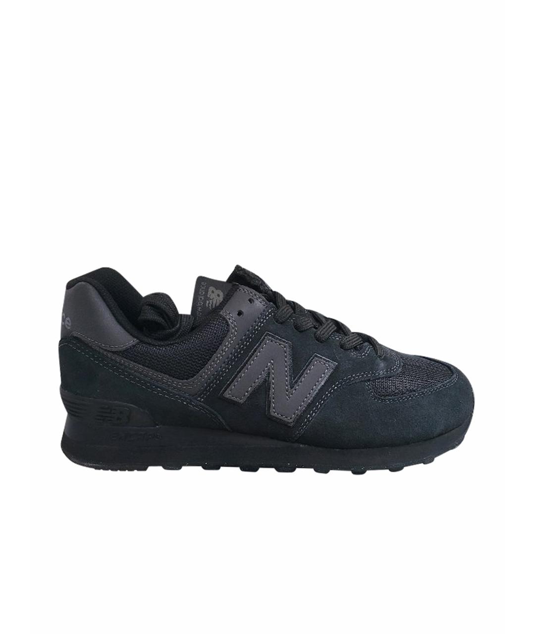 NEW BALANCE Черные замшевые низкие кроссовки / кеды, фото 1