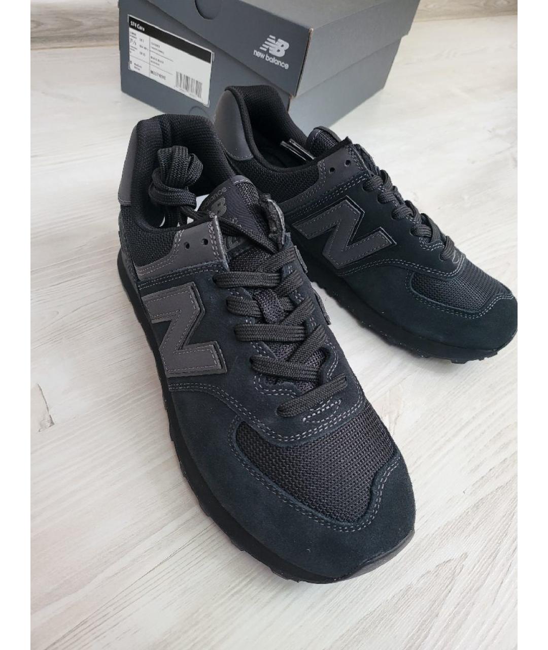 NEW BALANCE Черные замшевые низкие кроссовки / кеды, фото 3