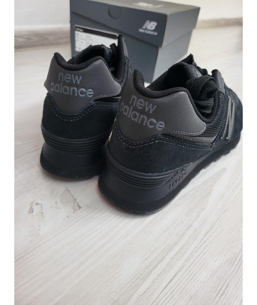NEW BALANCE Черные замшевые низкие кроссовки / кеды, фото 8